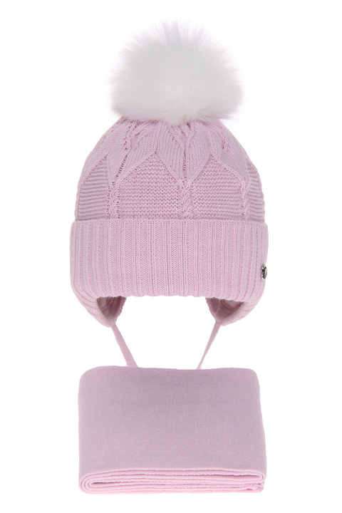 Winterset Mädchen: Mütze und Schal mit Bommel Violet Altina