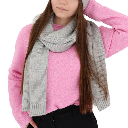 Schlauchschal Damen Merinowolle Grau Loretta