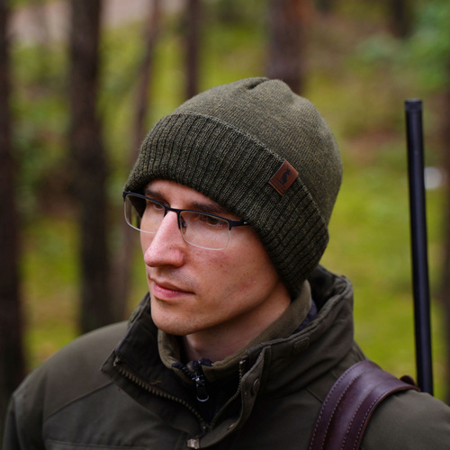 Wintermütze Herren aus Merinowolle in Blau Hogan