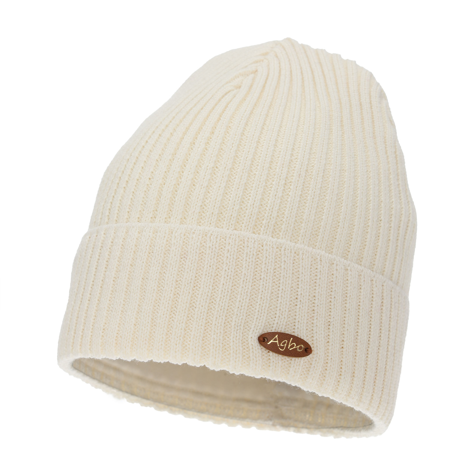 Wintermütze Damen, cremefarbene, mit Merinowolle Shila