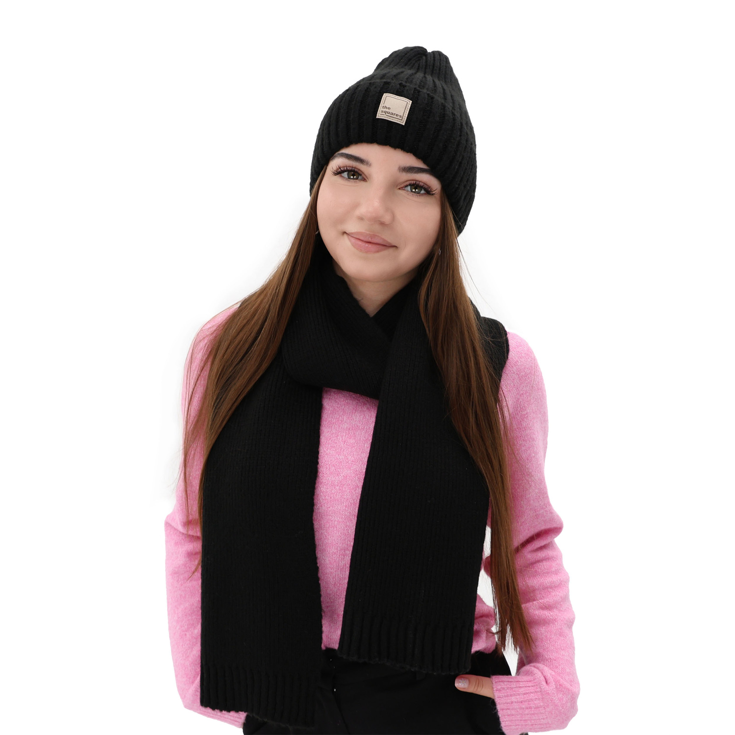 Schlauchschal Damen Merinowolle Grau Loretta