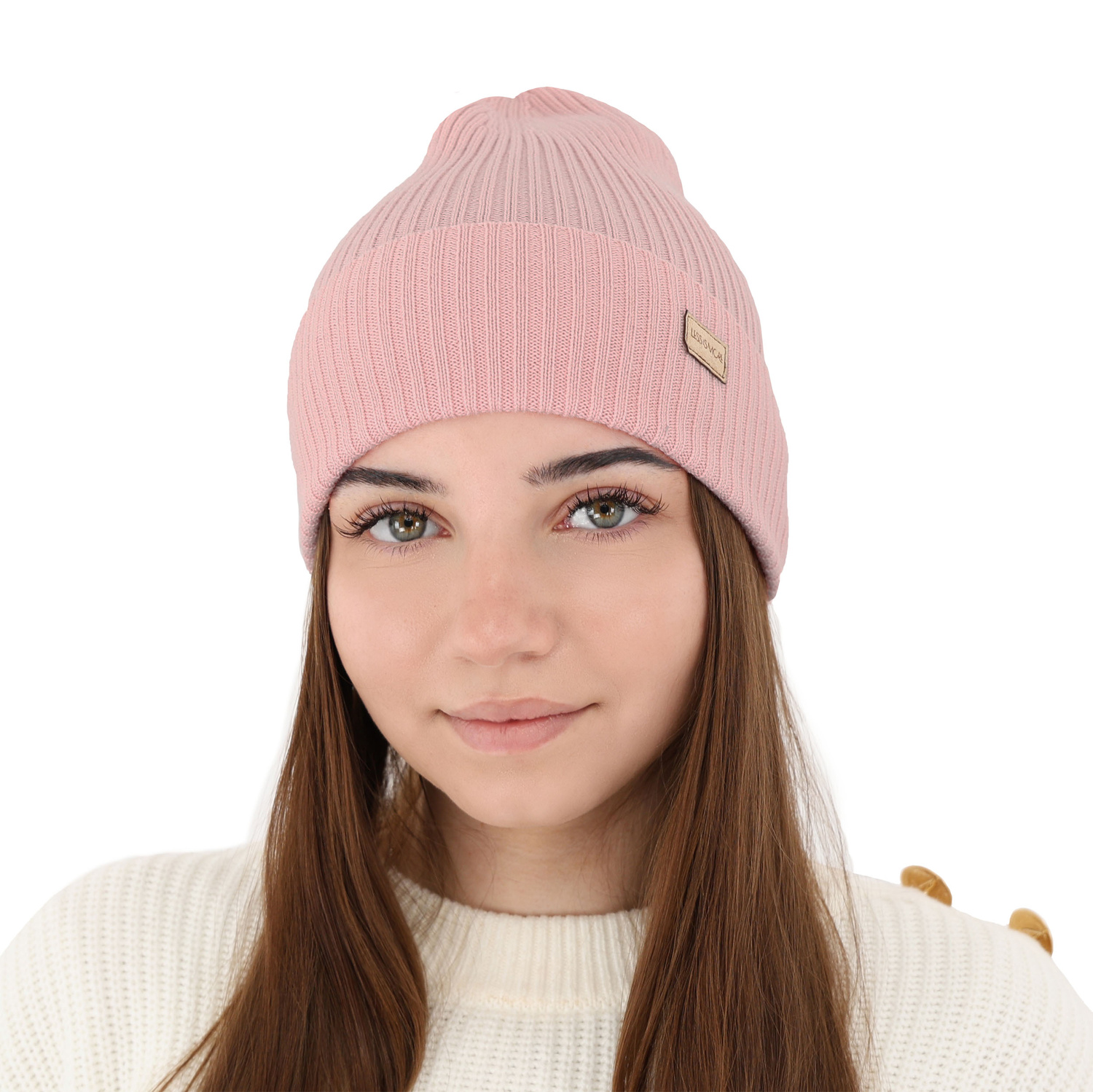 Damenmütze Frühling- Winter Schwarz 100% extrafeine Merinowolle Sophie