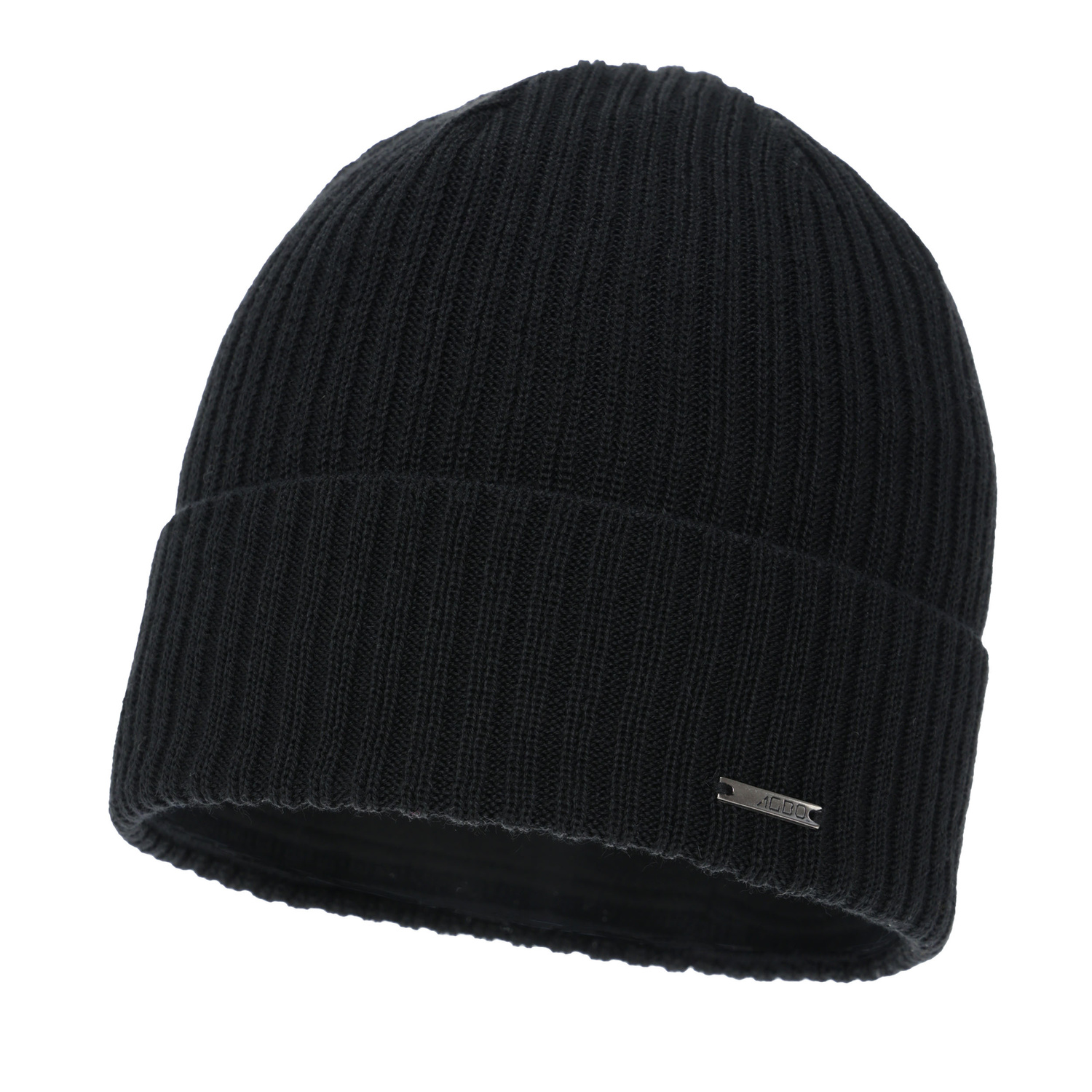 Wintermütze Herren, schwarz, mit Merinowolle, Baltor