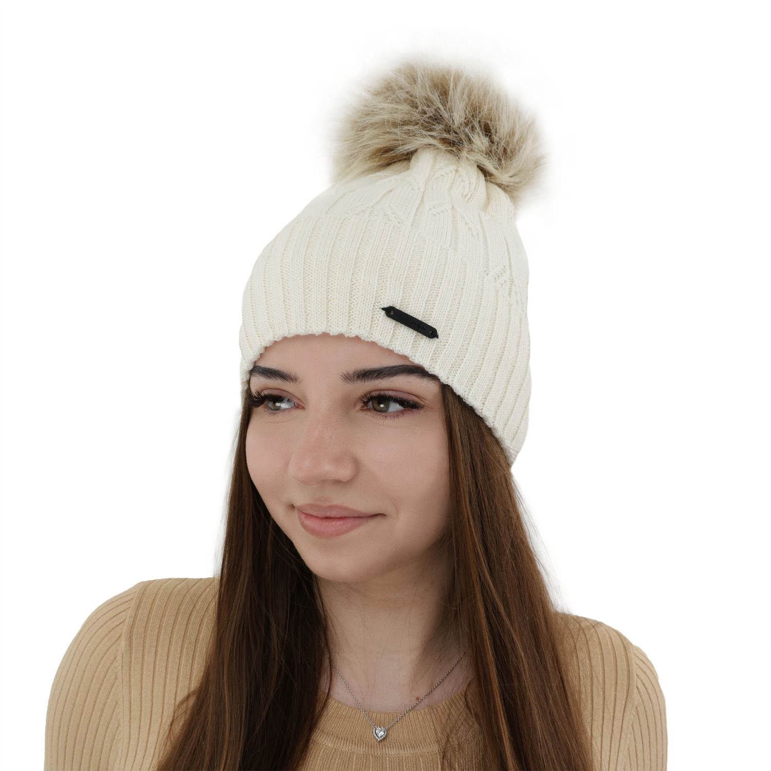 Wintermütze Damen aus Merinowolle in Camel Talaria