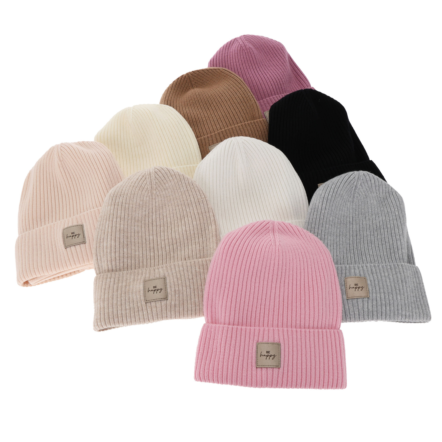 Herbst und Frühlingsset Mädchen: Mütze und Schlauchschal, 100% Merinowolle, Rosa, Vanita