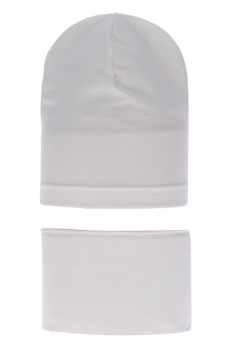 Herbst und Frühlingsset Mädchen: Mütze und Schlauchschal Cremefarben Hazelka