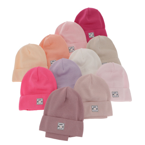Herbst und Frühlingsset Mädchen: Mütze und Schlauchschal, mit Baumwolle, Rosa Mersila