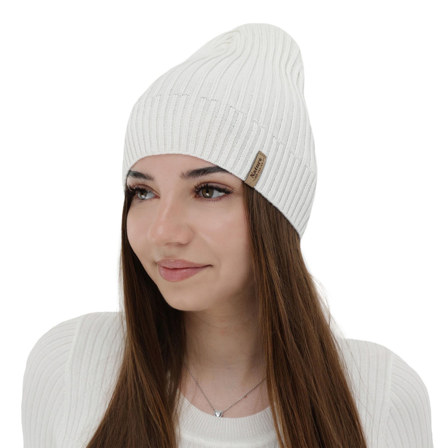 Damen Herbst und Frühlings Mütze, mit Baumwolle, weiß, Mirona