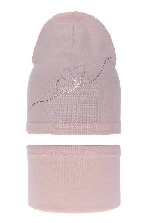 Herbst und Frühlingsset Mädchen: Mütze und Schlauchschal Rosa Jula