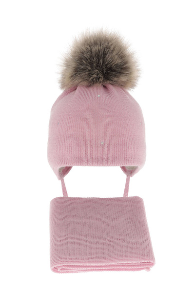 Winterset Mädchen: Mütze und Schal Merinowolle Rosa Rosalina