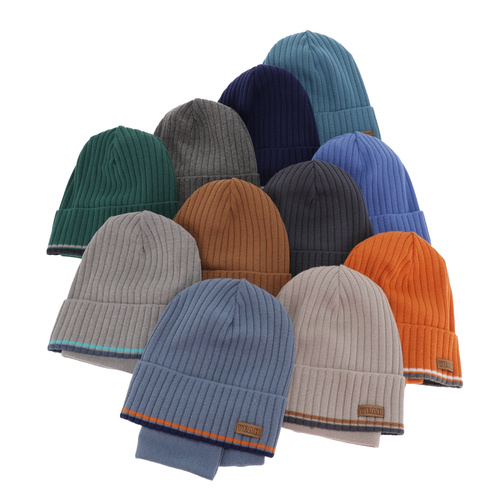 Herbst und Frühlingsset Jungen: Mütze und Schlauchschal, mit Baumwolle, Navy Blau London