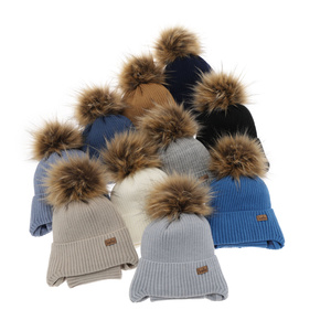Winterset für Jungen: Mütze und Schlauchschal mit Bommel in Navy Blau Bergo