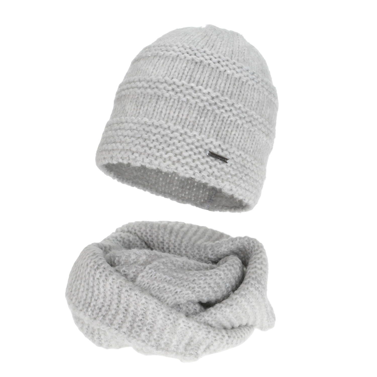 Winterset Damen: Mütze und Schlauchschal, rosa, mit Merinowolle, Driva