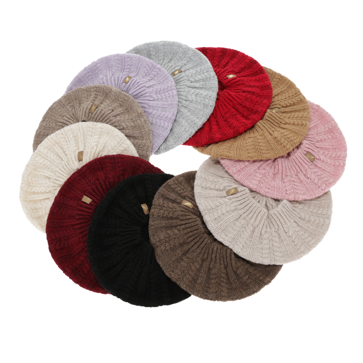 Beret Damen Winter, bordeaux, mit Merinowolle, Senja