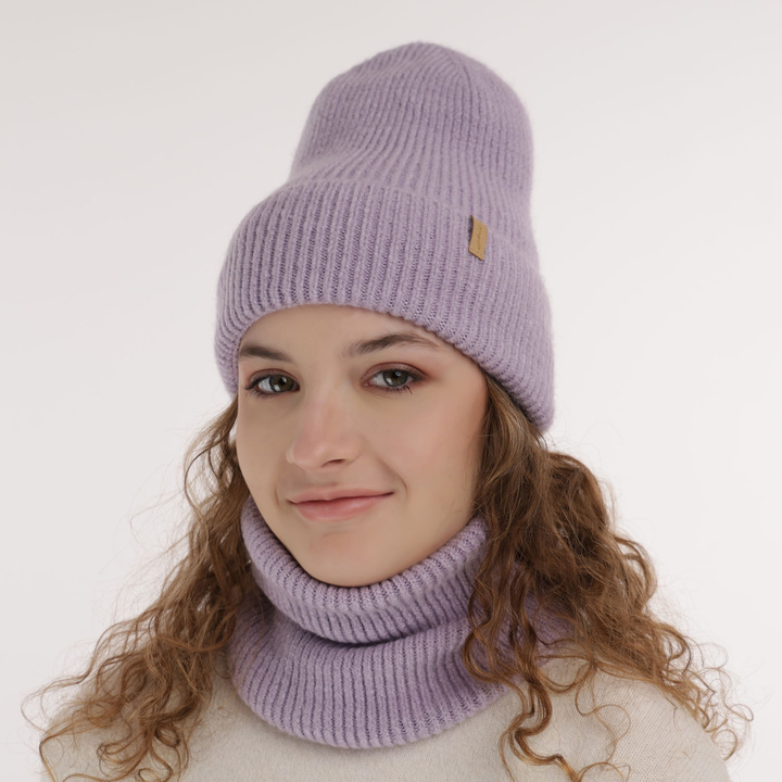 Winterset für Mädchen: Mütze und Schlauchschal in Rosa Edila
