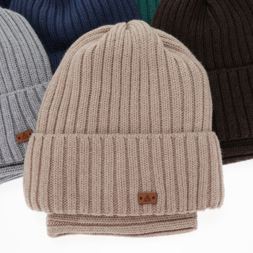 Winterset Jungen: Mütze und Schlauchschal, 100% Merinowolle, khaki, Umberto