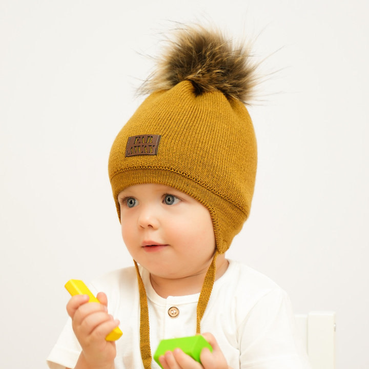 Winterset Jungen: Mütze und Schlauchschal mit Bommel Burgunder Druid
