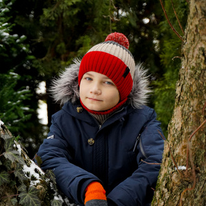 Winterset Jungen: Mütze und Schlauchschal mit Bommel khaki Karson