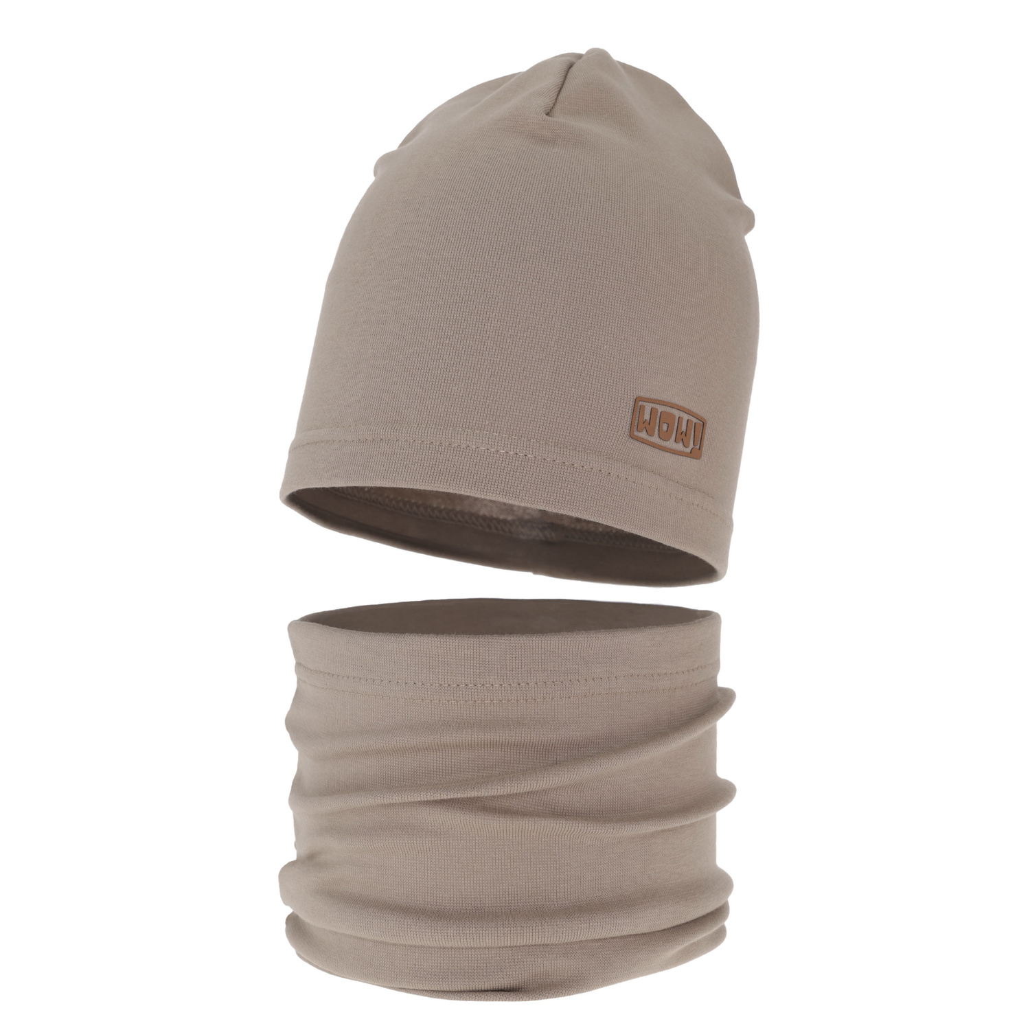 Herbst und Frühlingsset Jungen: Mütze und Schlauchschal Beige Frizer