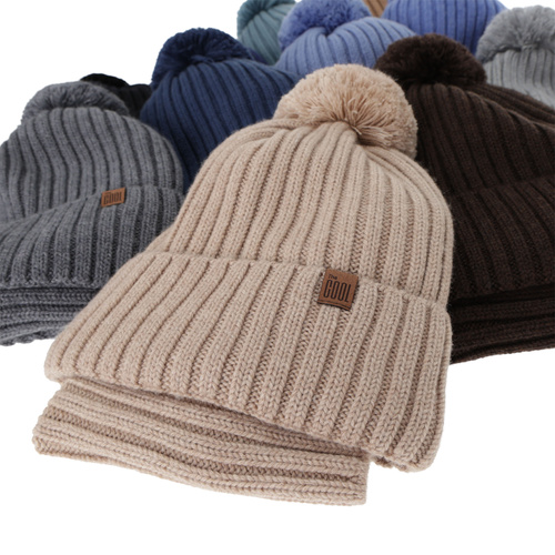 Winterset Jungen: Mütze und Schlauchschal, Winter, marineblau, 100% Merinowolle, Baumwollfutter, Tolmar