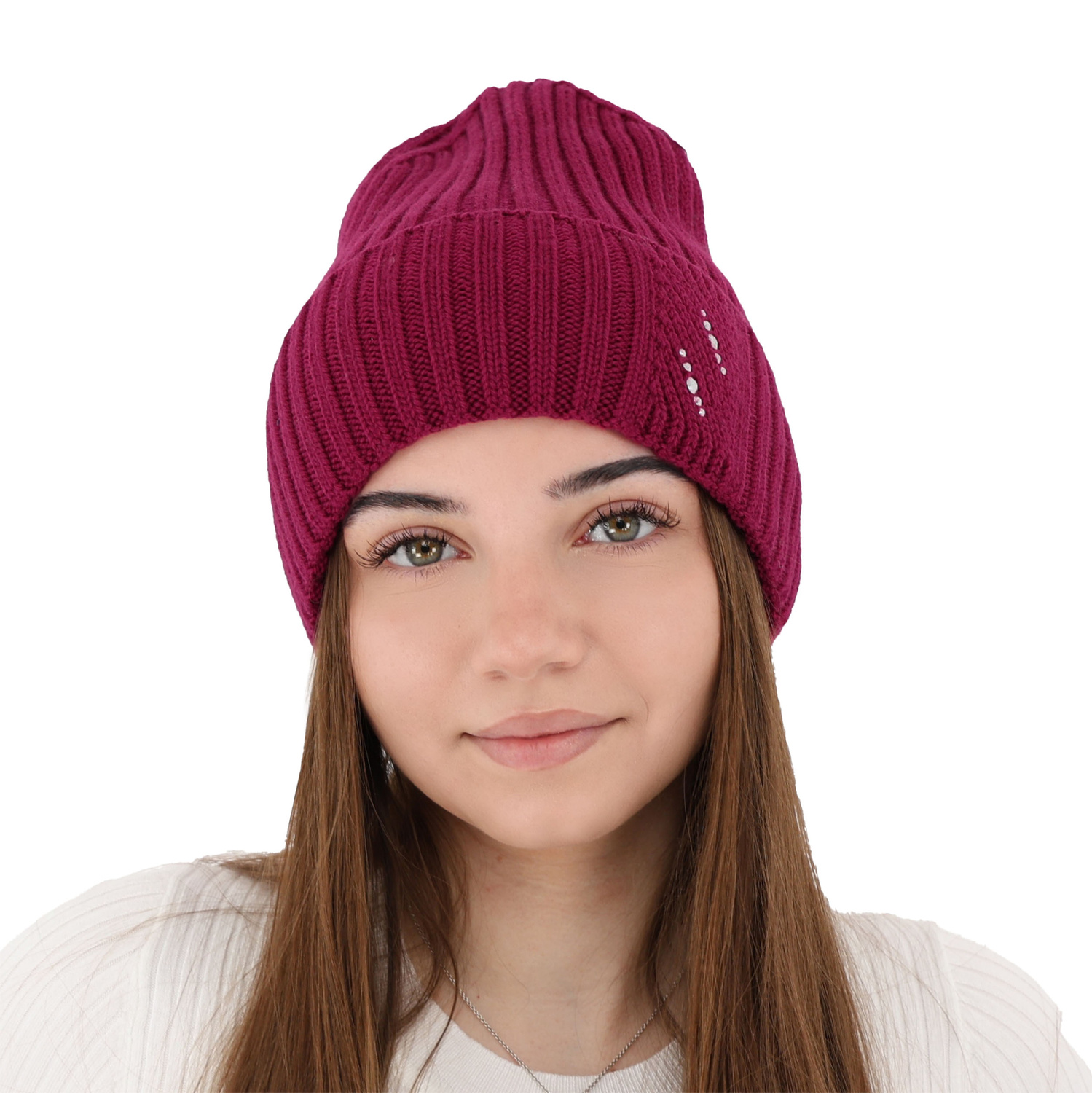 Wintermütze Damen 100% extrafeine Merinowolle Braun Ariga