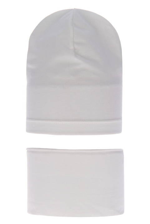 Herbst und Frühlingsset Mädchen: Mütze und Schlauchschal Cremefarben Hazelka