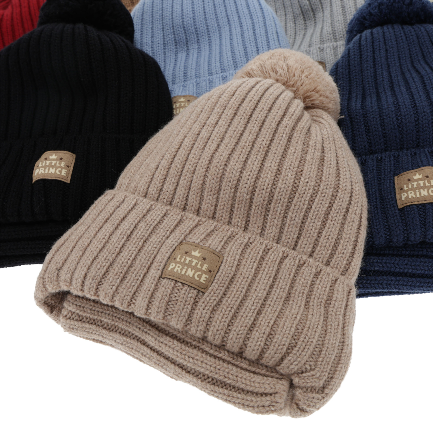 Winterset Jungen: Mütze und Schlauchschal, blau, 100% Merinowolle, gefüttert mit Wollfleece, zum Binden, Masil