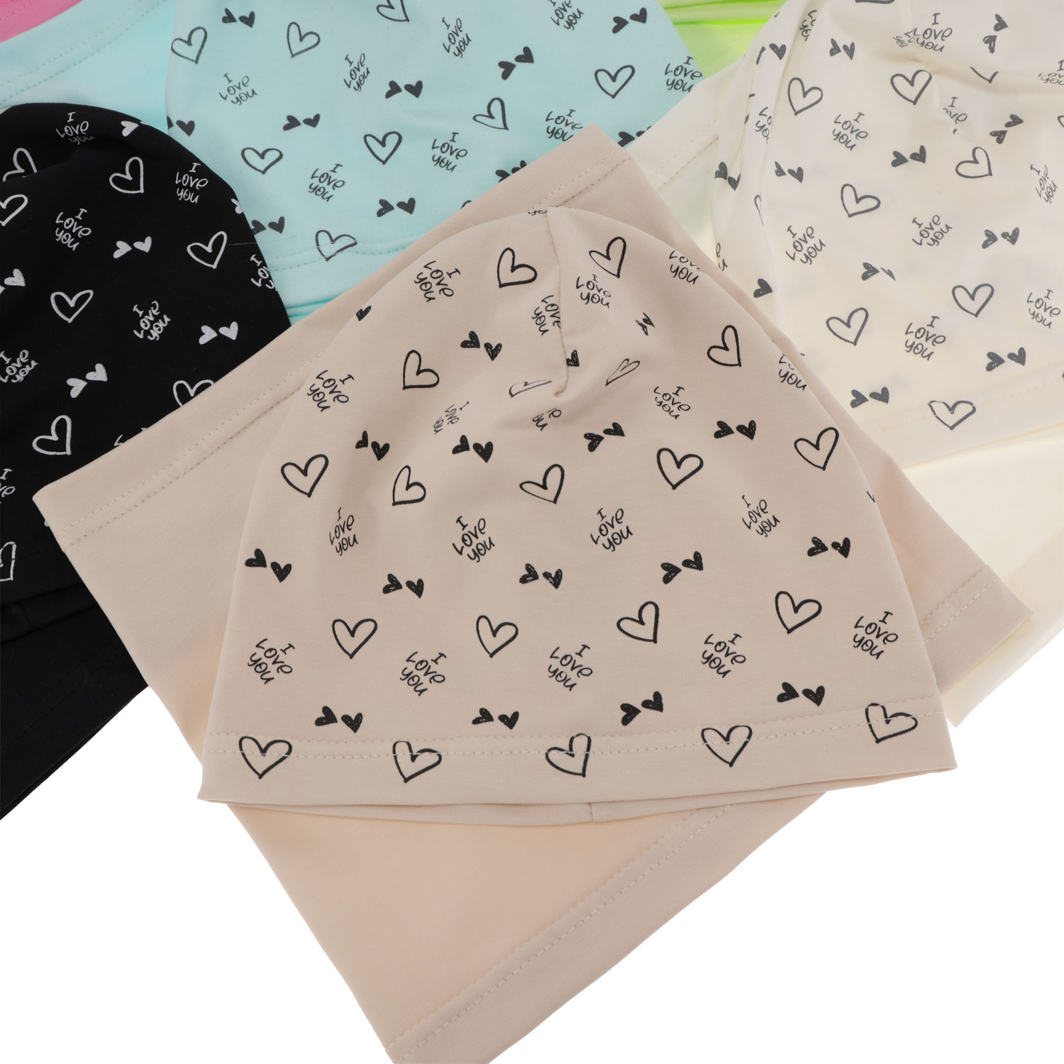 Herbst und Frühlingsset Mädchen baumwolle: Mütze und Schlauchschal Rosa Lovena