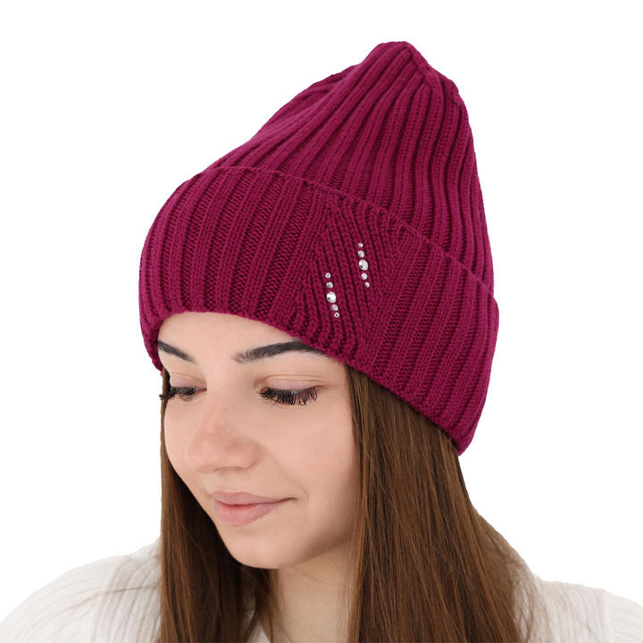 Wintermütze Damen 100% extrafeine Merinowolle Rosa Ariga