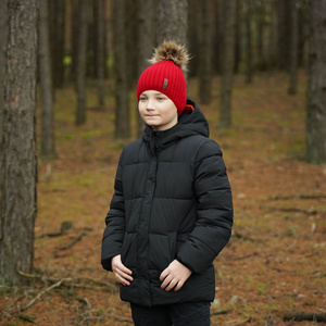 Wintermütze Jungen mit Bommel Blau Amur