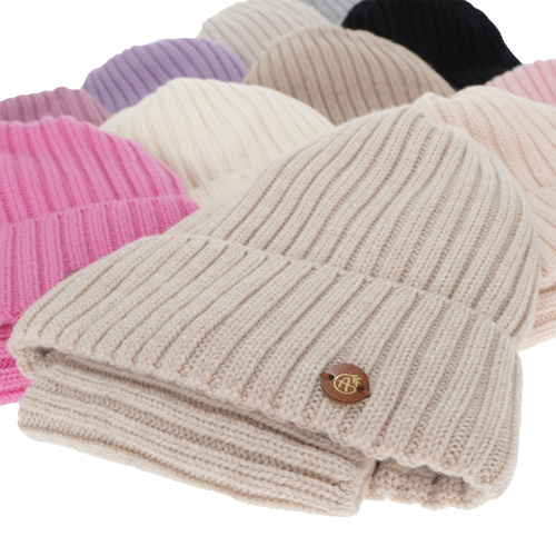Winterset Mädchen: Mütze und Schlauchschal, schwarz, 100% Merinowolle, Baumwollfutter, Vanira
