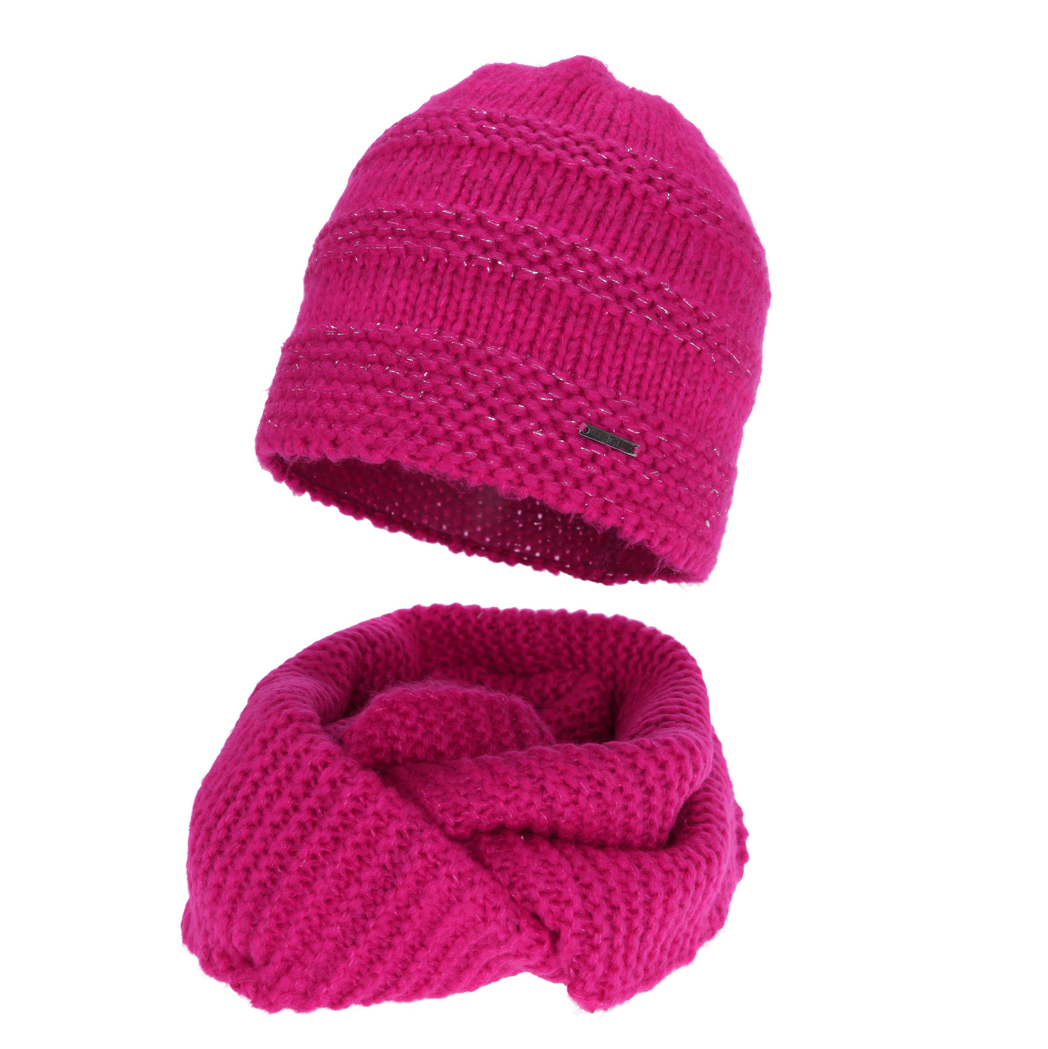 Winterset Damen: Mütze und Schlauchschal, amarantowy, mit Merinowolle, Driva