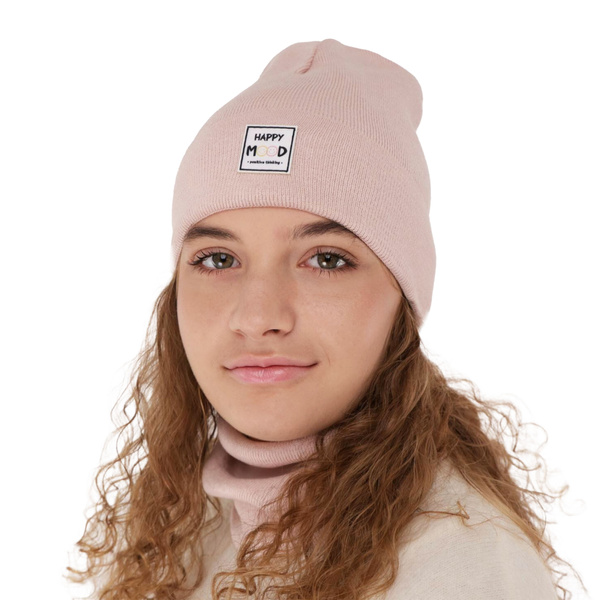 Herbst und Frühlingsset Mädchen: Mütze und Schlauchschal Rosa Mersila