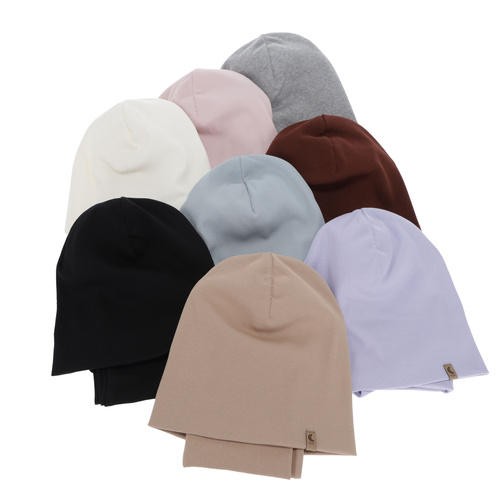 Herbst und Frühlingsset Mädchen: Mütze und Schlauchschal, schwarz, Baumwolle, Bravura