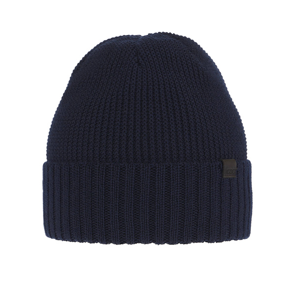 Wintermütze Herren aus Merinowolle in Navy Blau Sewer