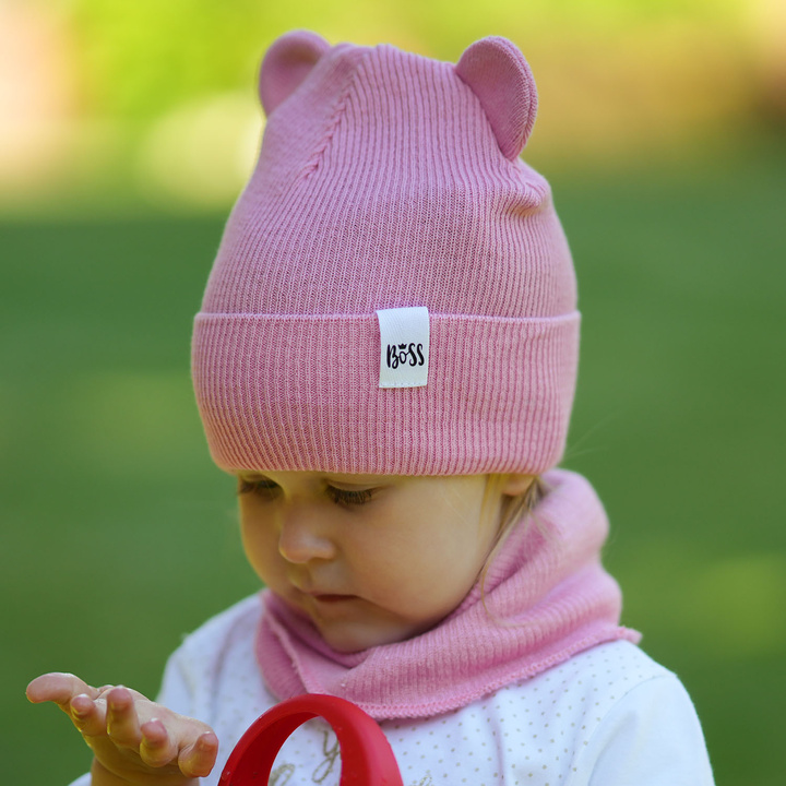 Herbst und Frühlingsset Mädchen: Mütze und Schlauchschal Rosa Kajra