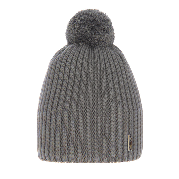 Wintermütze Jungen mit Bommel Grau Pirat