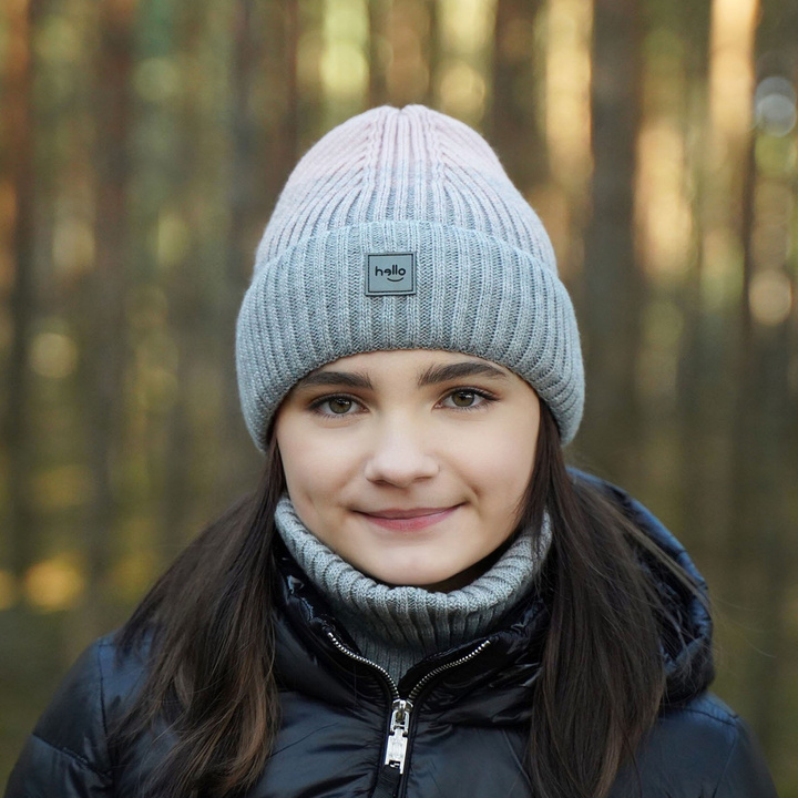 Winterset Mädchen: Mütze und Schlauchschal Beige Tasha
