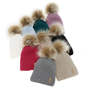Wintermütze für Mädchen mit Bommel Rosa Werbena