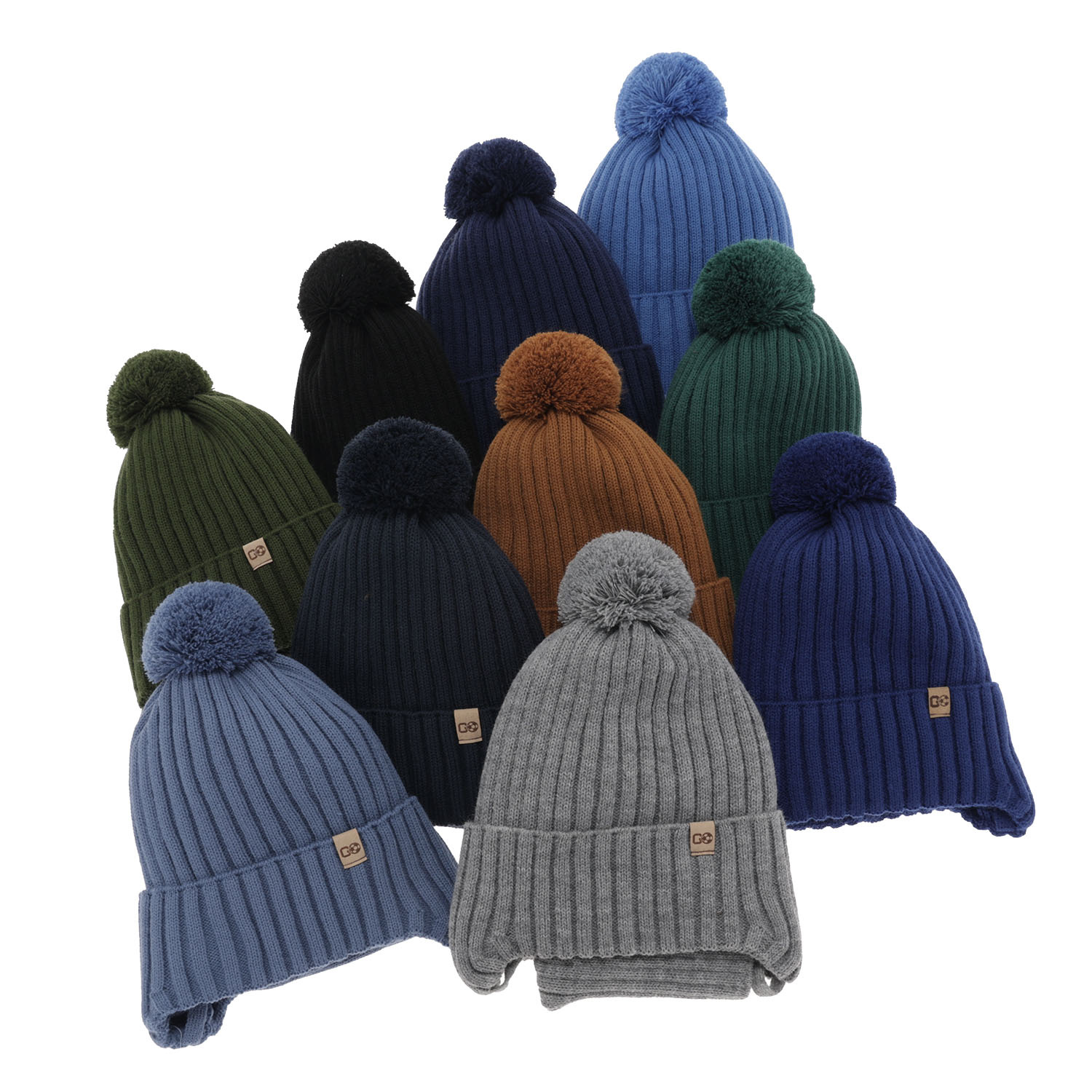 Winterset für Jungen: Mütze und Schlauchschal mit Bommel in Navy Blau Carlo