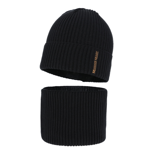 Jungen Mütze und Schal Herbst, Frühling Set,, mit Baumwolle, schwarz, Norwin