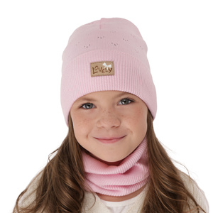 Herbst und Frühlingsset Mädchen: Mütze und Schlauchschal Beige Alisa