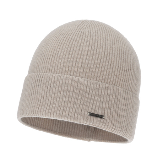 Herbst und Wintermütze Damen, hellbeige, mit Merinowolle und Kaschmir, Sindra