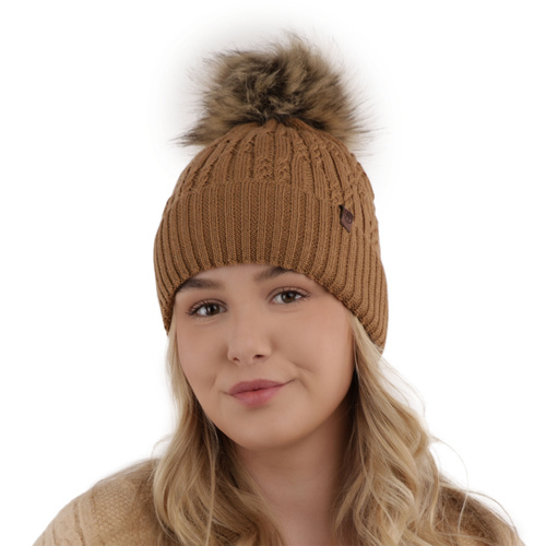 Wintermütze Damen Merinowolle Schwarz Larida