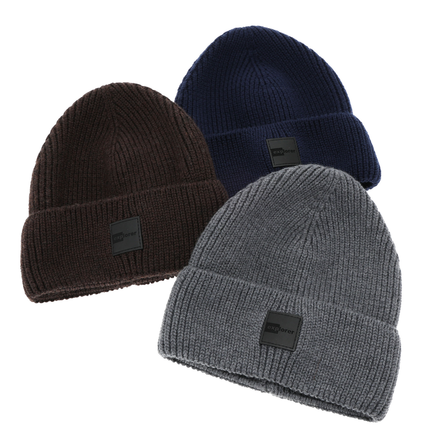 Wintermütze Herren 100% Merinowolle Grau Iron